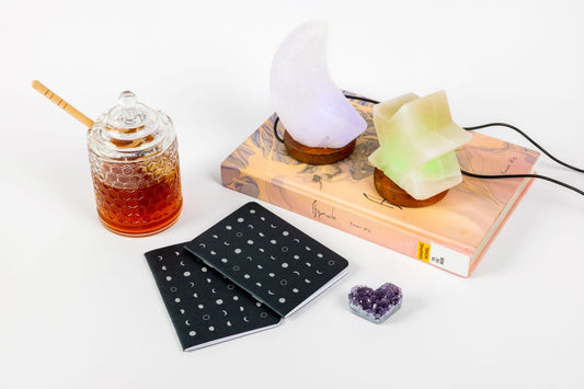 Moonlight Glow Duo – Himalayan Salt Moon & Star Lamp