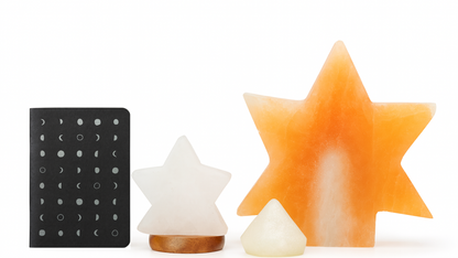Grand Radiance Star Set – Selenite Star Lamp & Himalayan Salt Lamp