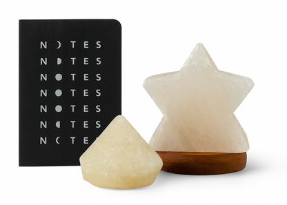 Starry White Glow Set – White Himalayan Salt Star Lamp