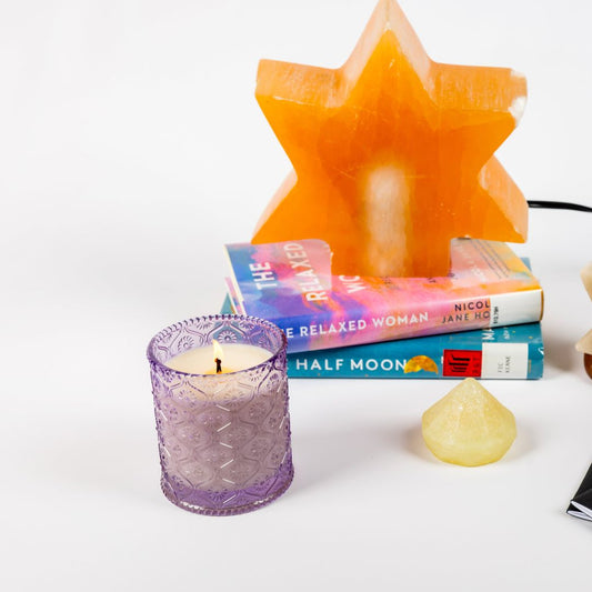 Soft Glow Orange Selenite Star Lamp
